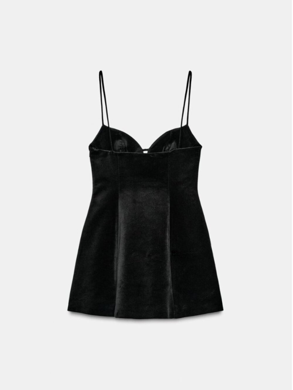 ZARA Short Dress Sweetheart Neck Volume Skirt Thin Straps | Black | NWT | XS / S - Picture 6 of 11